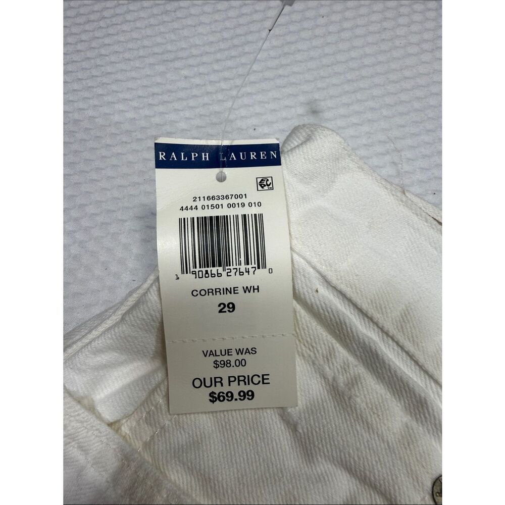 NWT Polo Ralph Lauren White Denim Raw-Hem Crosby Shorts Size 29 - Picture 2 of 11